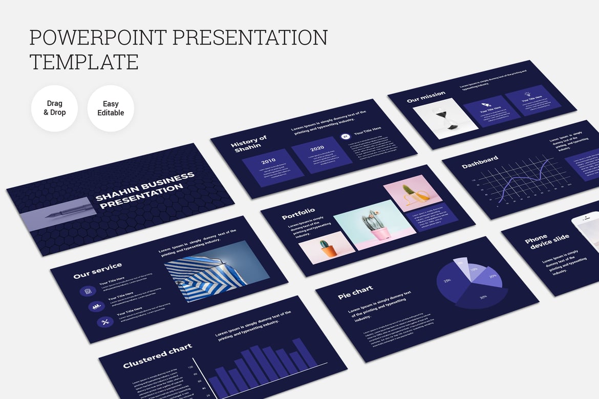 Template Presentasi PowerPoint Bisnis yang Modern dan Kreatif