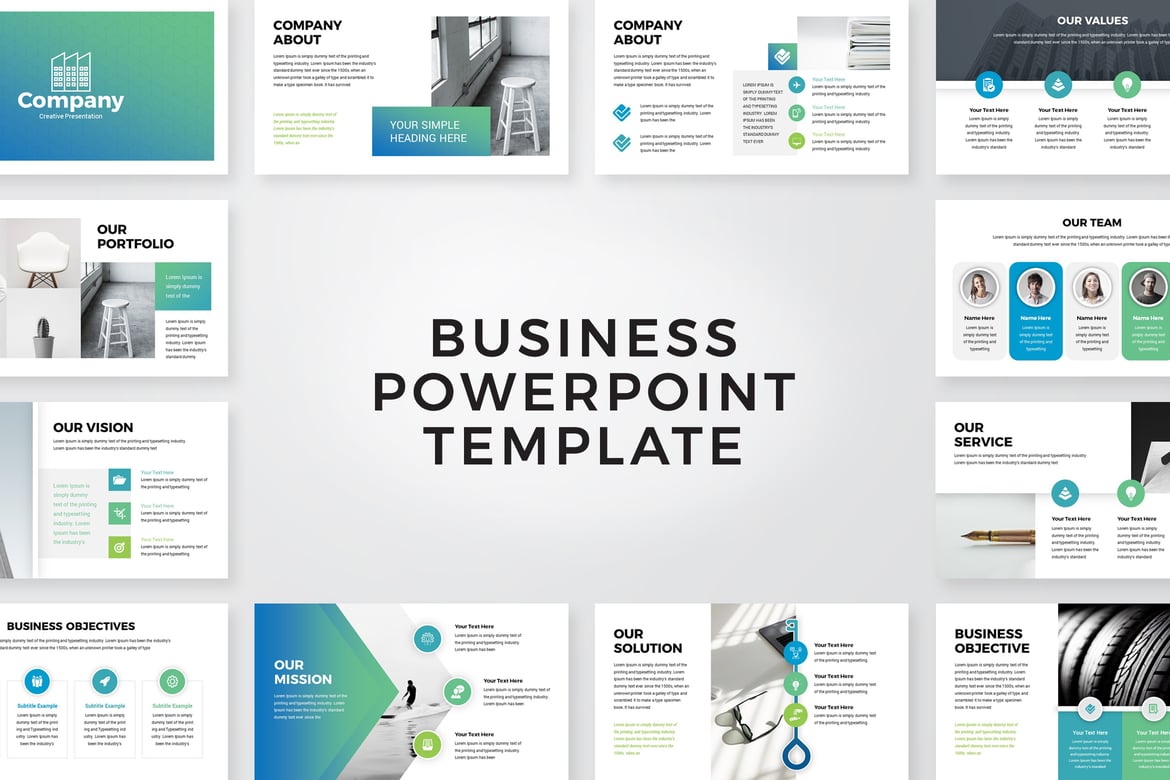 Template Presentasi PowerPoint Bisnis yang Modern dan Kreatif