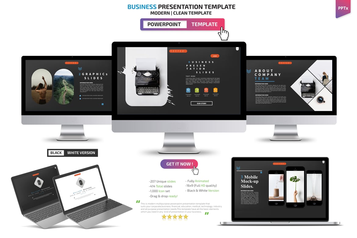 Template Presentasi PowerPoint Bisnis Profesional dan Menarik