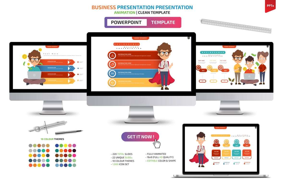 Template Presentasi PowerPoint Bisnis yang Menarik dan Profesional