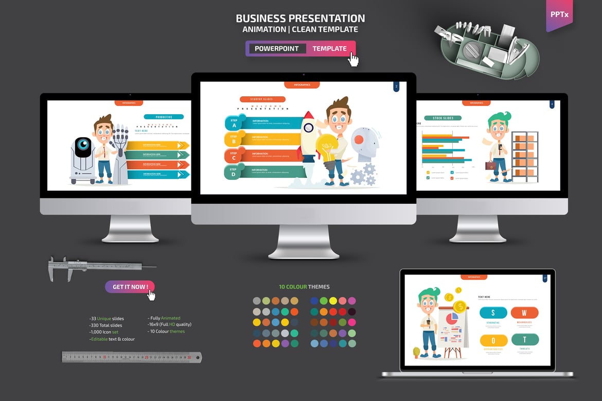 Template Presentasi PowerPoint Bisnis yang Menarik dan Profesional