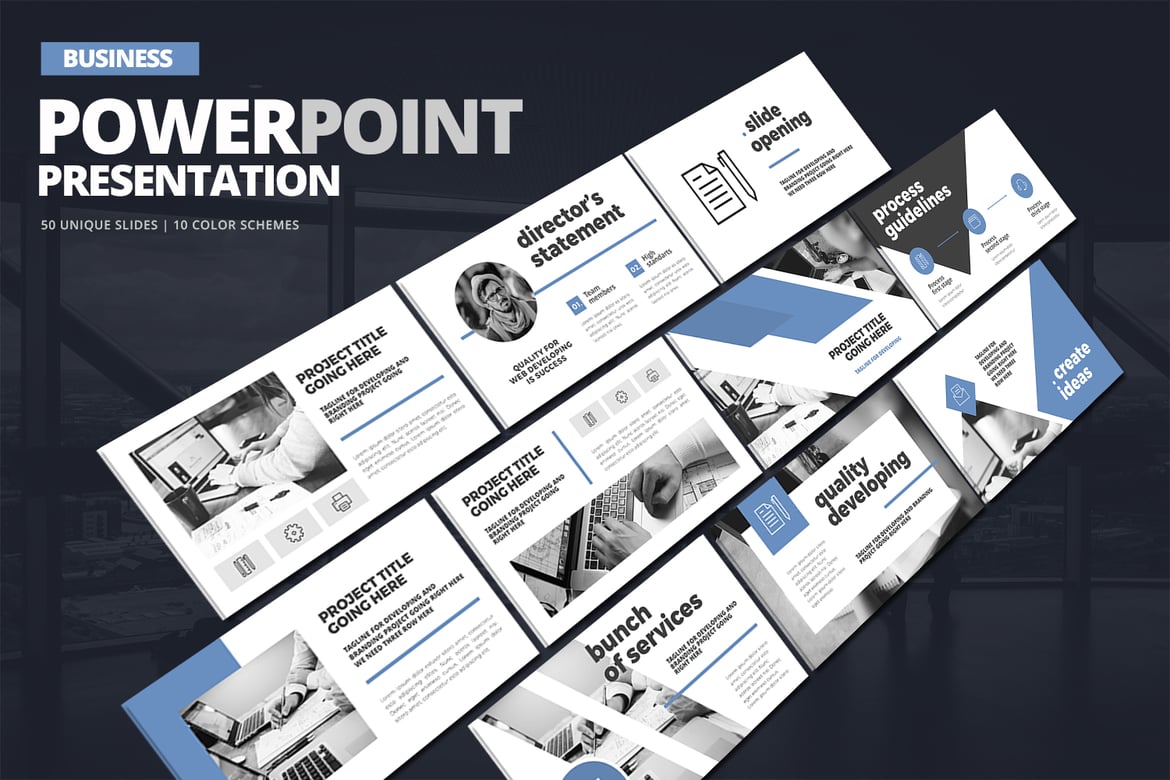 Template PowerPoint Presentasi Bisnis Modern dan Profesional