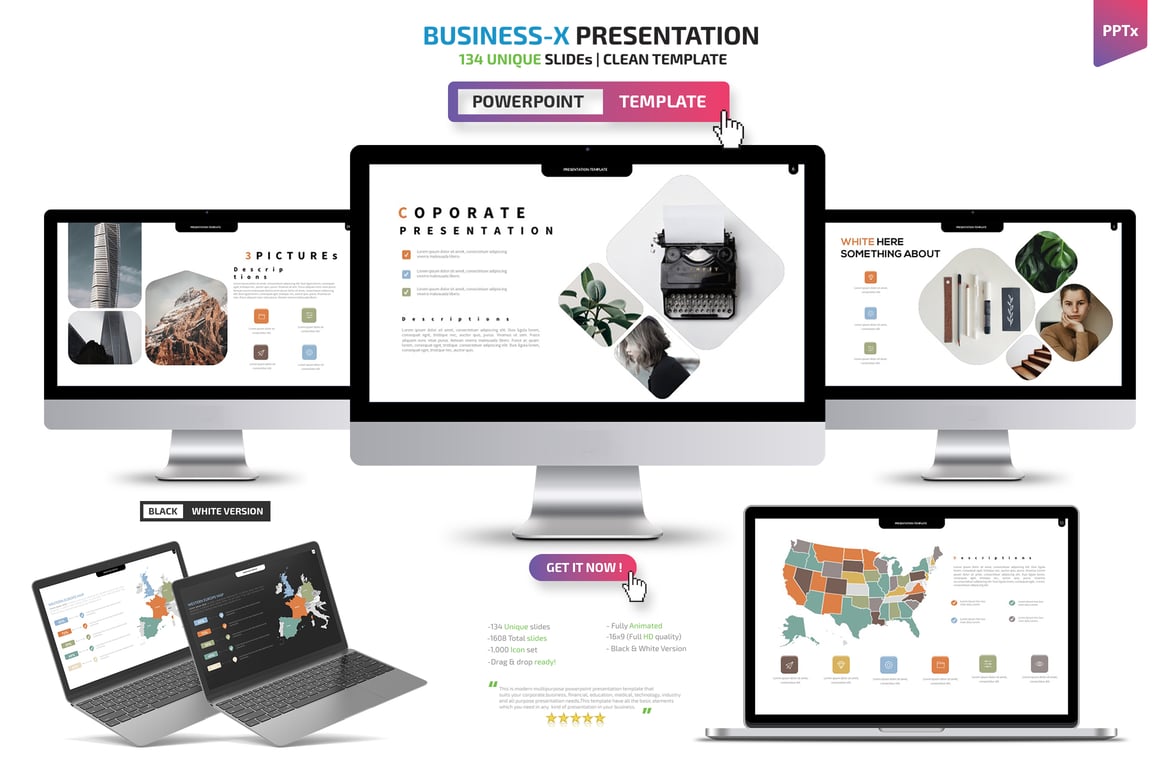 Template Powerpoint Bisnis Profesional dan Menarik