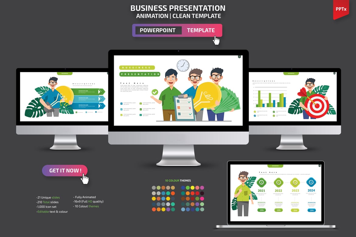 Template Presentasi PowerPoint Bisnis yang Menarik dan Profesional