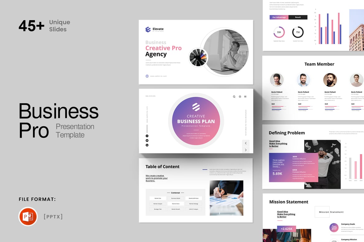 Template Presentasi PowerPoint Bisnis Pro yang Profesional