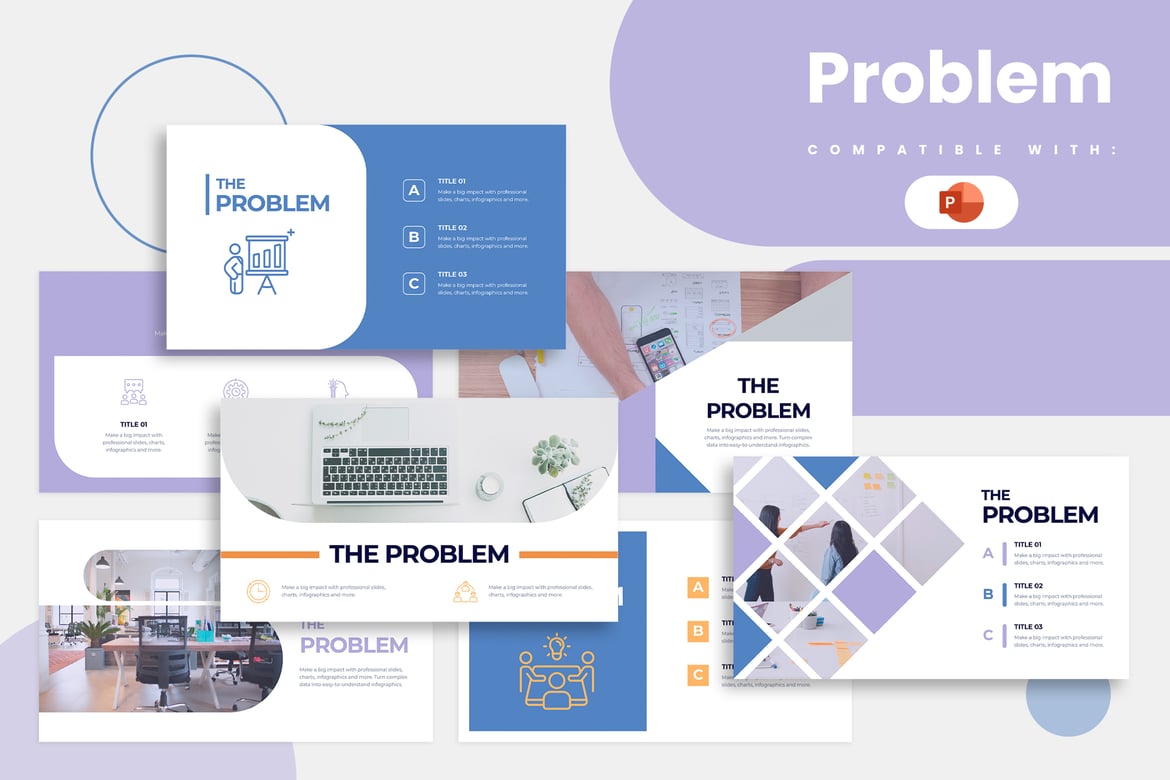 Template PowerPoint Infografis untuk Menyelesaikan Masalah Bisnis