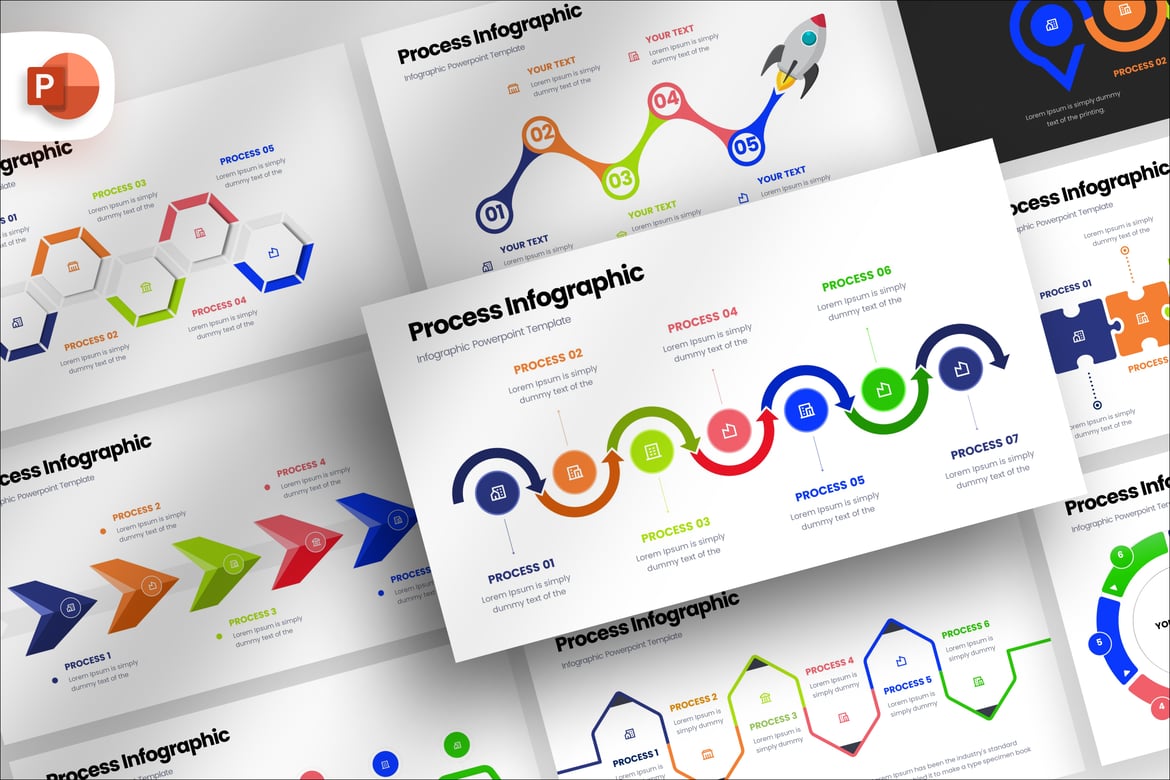 Template Presentasi Infografis Proses Bisnis yang Kreatif