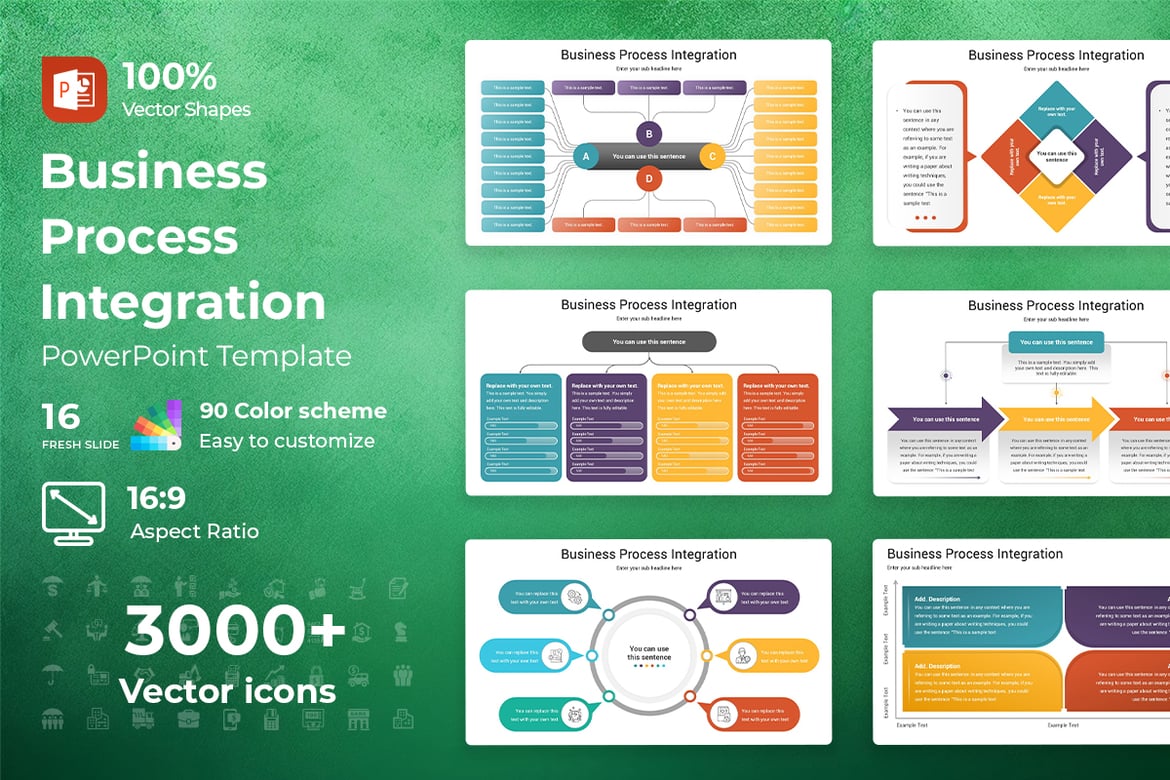 Template PowerPoint Integrasi Proses Bisnis yang Menarik