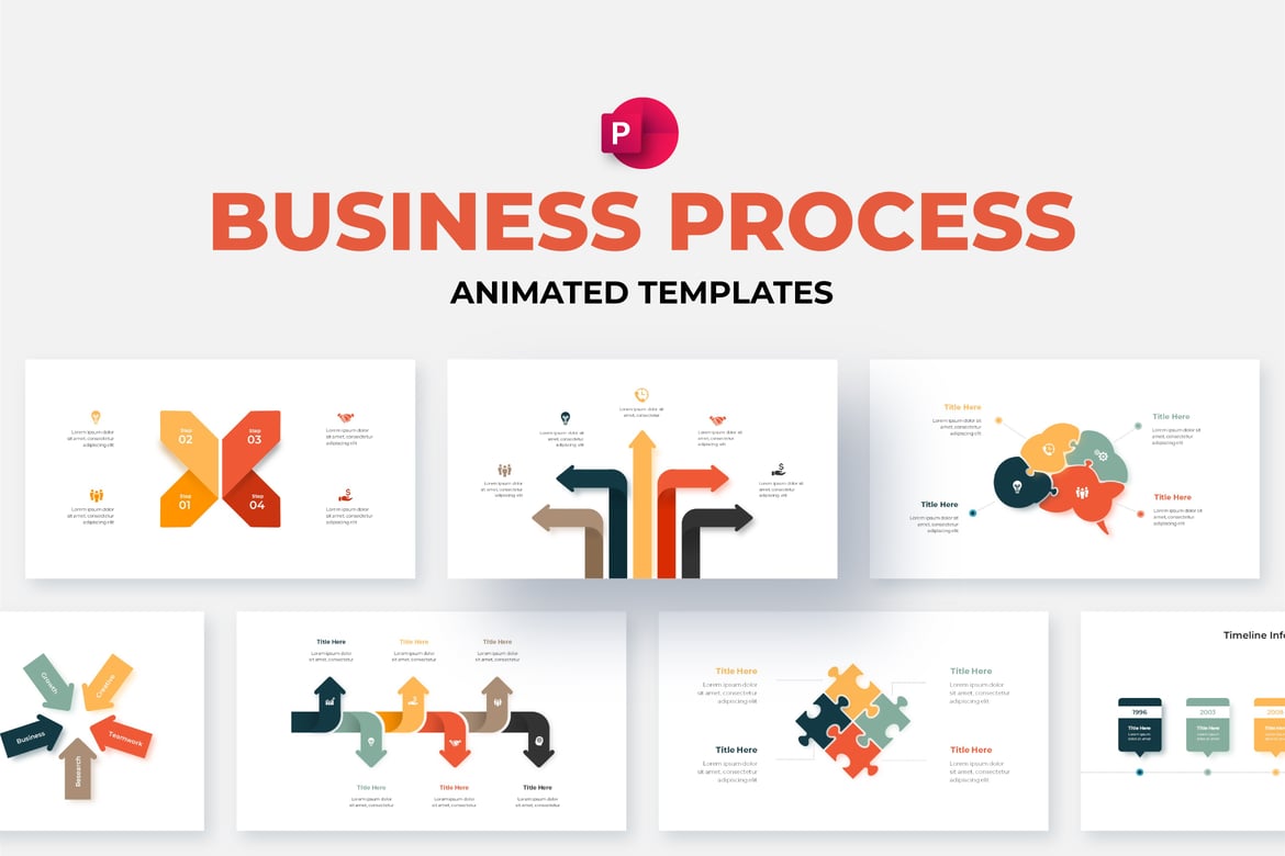 Template PowerPoint Infografis Proses Bisnis yang Menarik