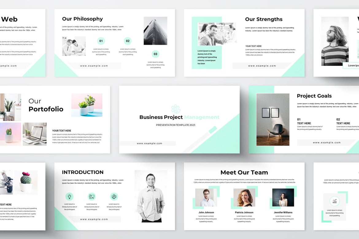 Template PowerPoint Manajemen Proyek Bisnis yang Modern dan Kreatif