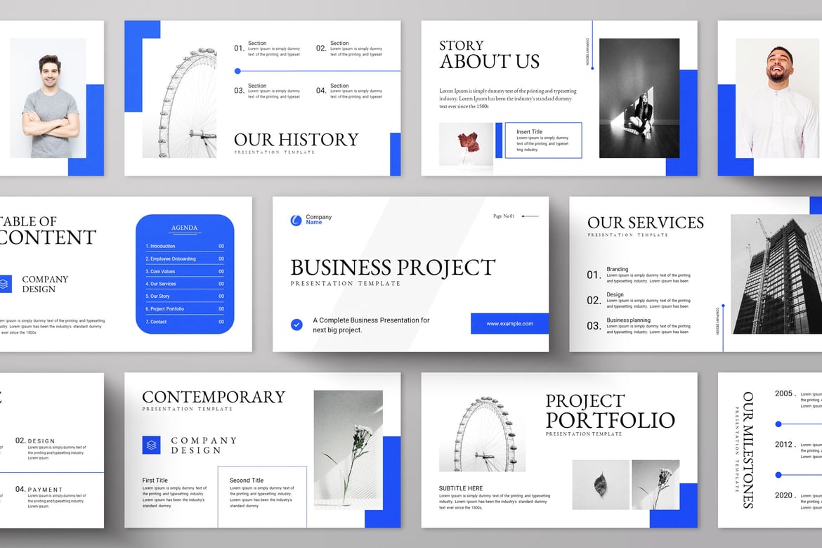 Template PowerPoint Proyek Bisnis yang Menarik dan Modern