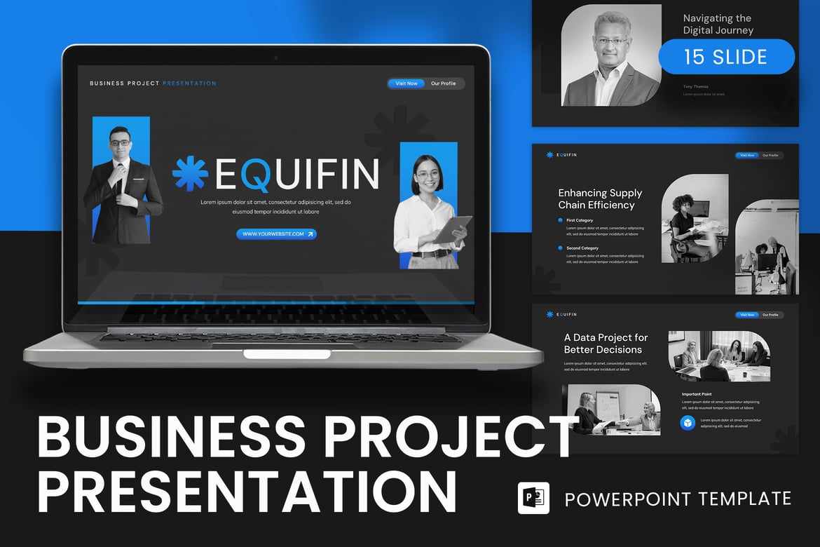 Template Presentasi PowerPoint Proyek Bisnis yang Menarik dan Profesional