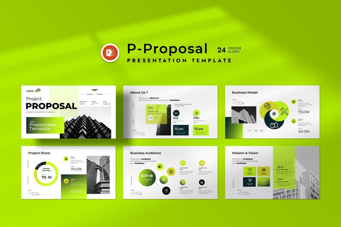 Template PowerPoint Proposal Proyek Bisnis yang Menarik