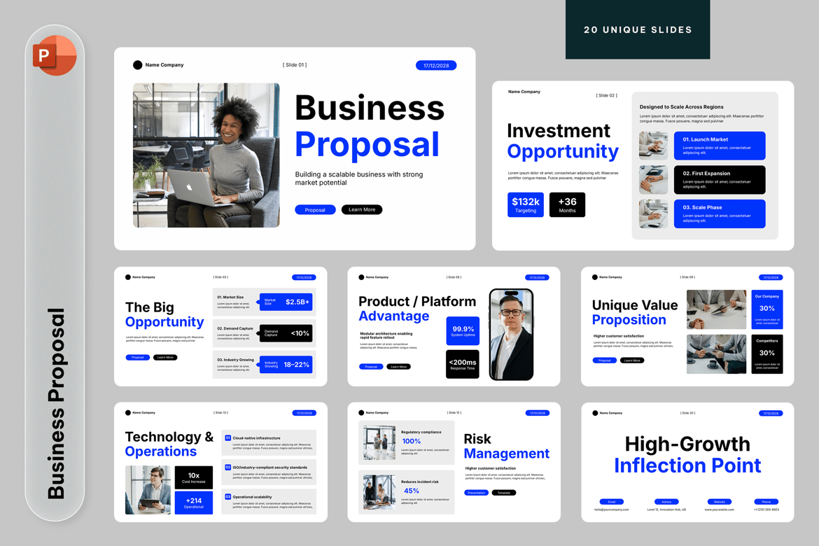 Template Presentasi Powerpoint Proposal Bisnis yang Profesional