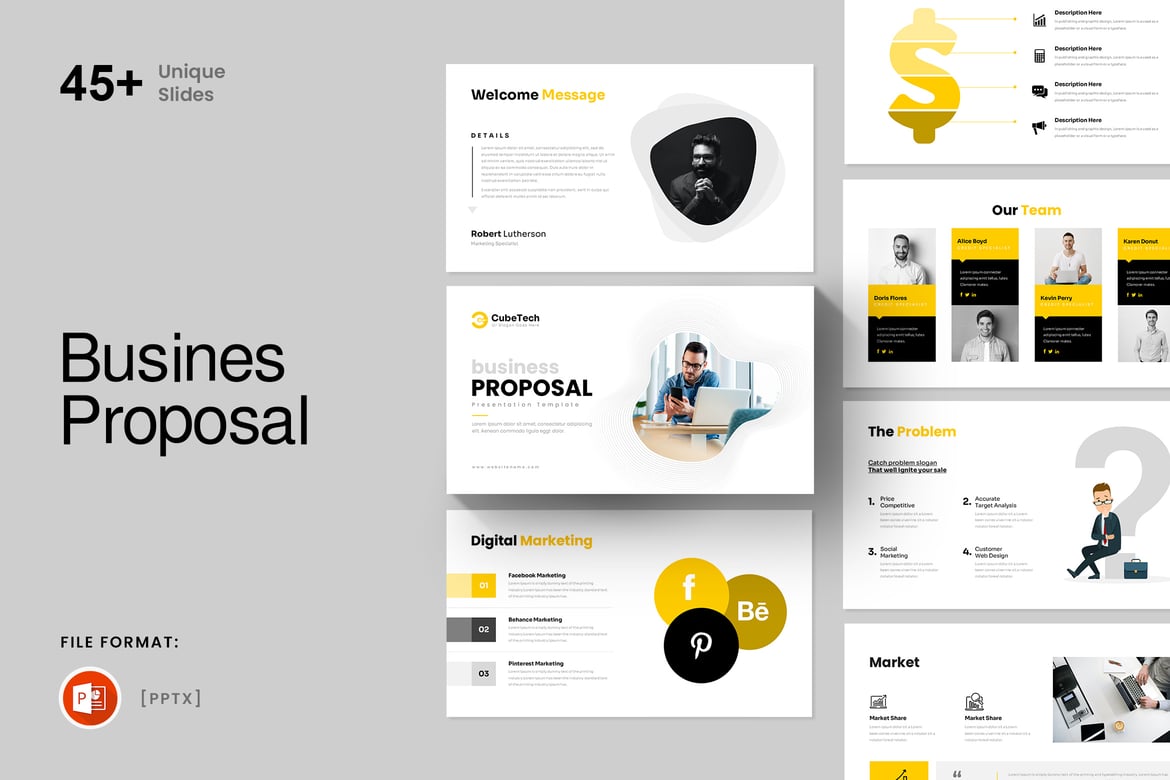 Template PowerPoint Presentasi Proposal Bisnis yang Menarik dan Profesional