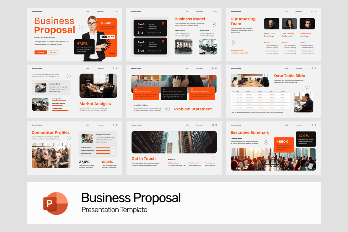 Template Presentasi PowerPoint Proposal Bisnis yang Menarik