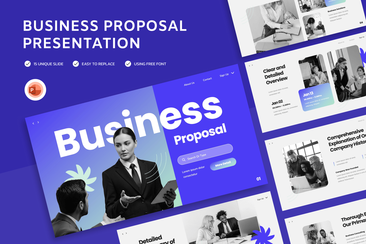 Template Powerpoint Proposal Bisnis yang Menarik dan Profesional