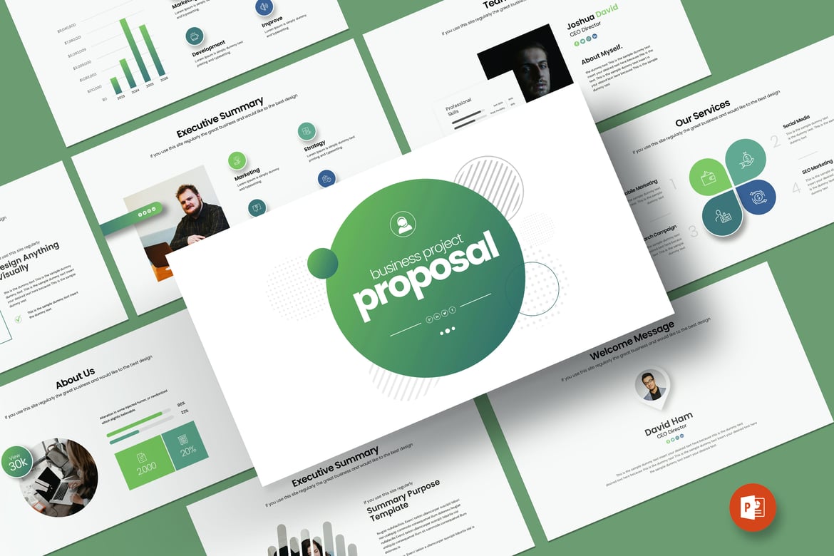 Template PowerPoint Proposal Bisnis Profesional dan Menarik