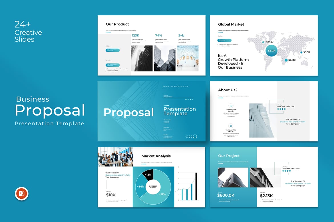 Template PowerPoint Proposal Bisnis dengan Desain Menarik