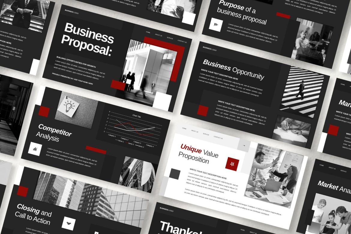 Template PowerPoint Proposal Bisnis Modern dan Profesional