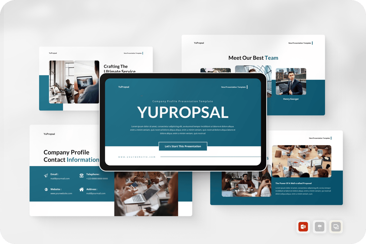 Template Presentasi Proposal Bisnis PowerPoint Modern