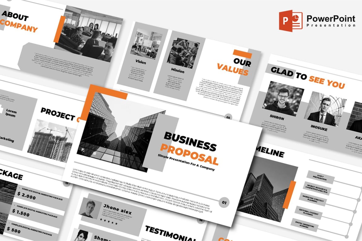 Template PowerPoint Presentasi Proposal Bisnis yang Menarik