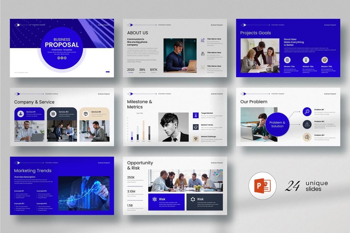 Template PowerPoint Presentasi Proposal Bisnis yang Menarik