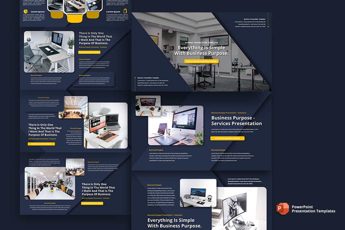 Template Presentasi PowerPoint Tujuan Bisnis yang Menarik