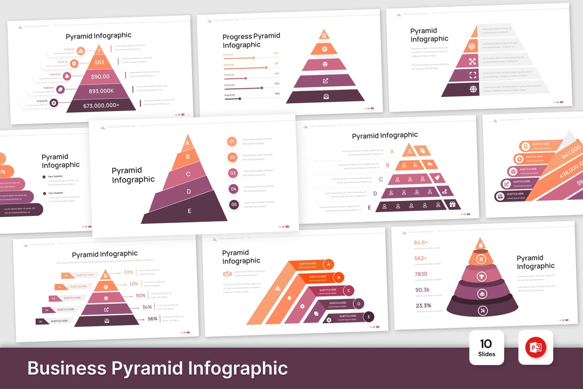 Template Presentasi Pyramid Bisnis yang Menarik untuk PowerPoint