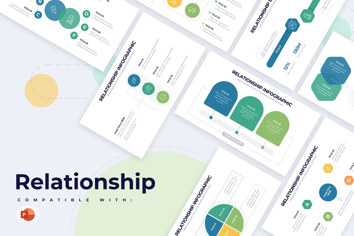 Template PowerPoint Infografis untuk Hubungan Bisnis yang Modern