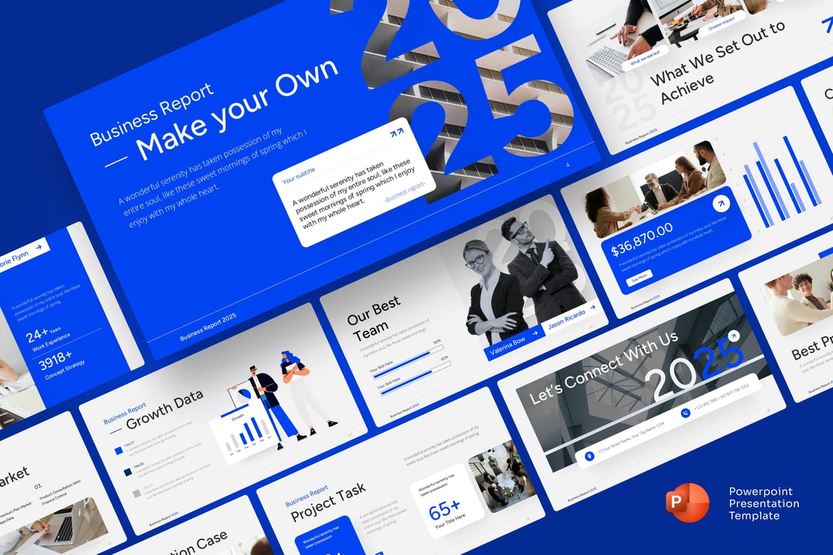 Template Presentasi Laporan Bisnis 2025 yang Profesional