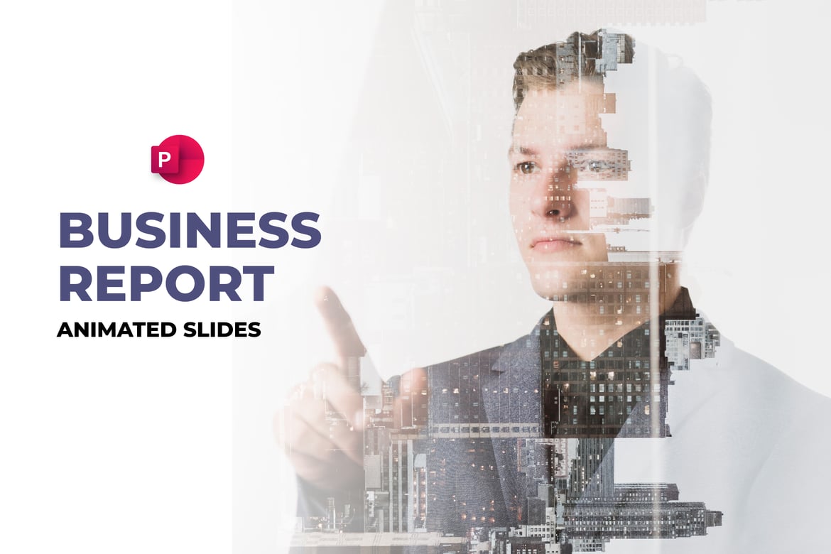 Template PowerPoint Animasi Laporan Bisnis yang Menarik