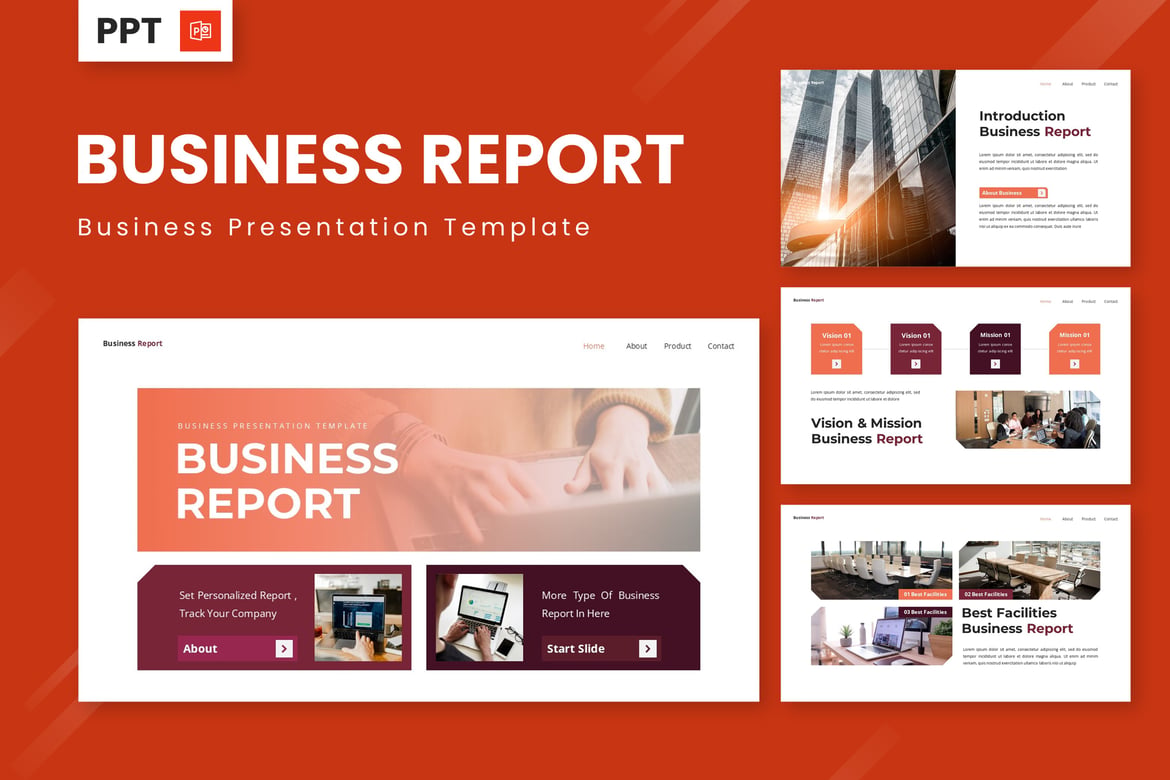Template PowerPoint Laporan Bisnis yang Menarik dan Profesional