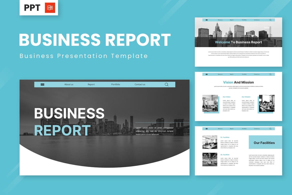 Template Presentasi Bisnis - Powerpoint untuk Laporan Profesional