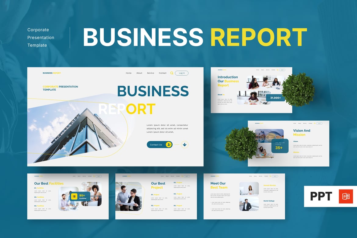 Template Presentasi Bisnis - PowerPoint Kreatif untuk Laporan Korporat