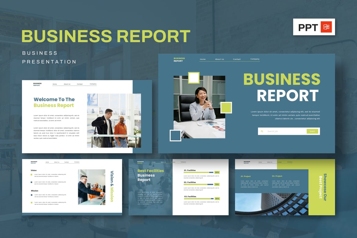 Template Presentasi Bisnis - Powerpoint Korporat yang Menarik