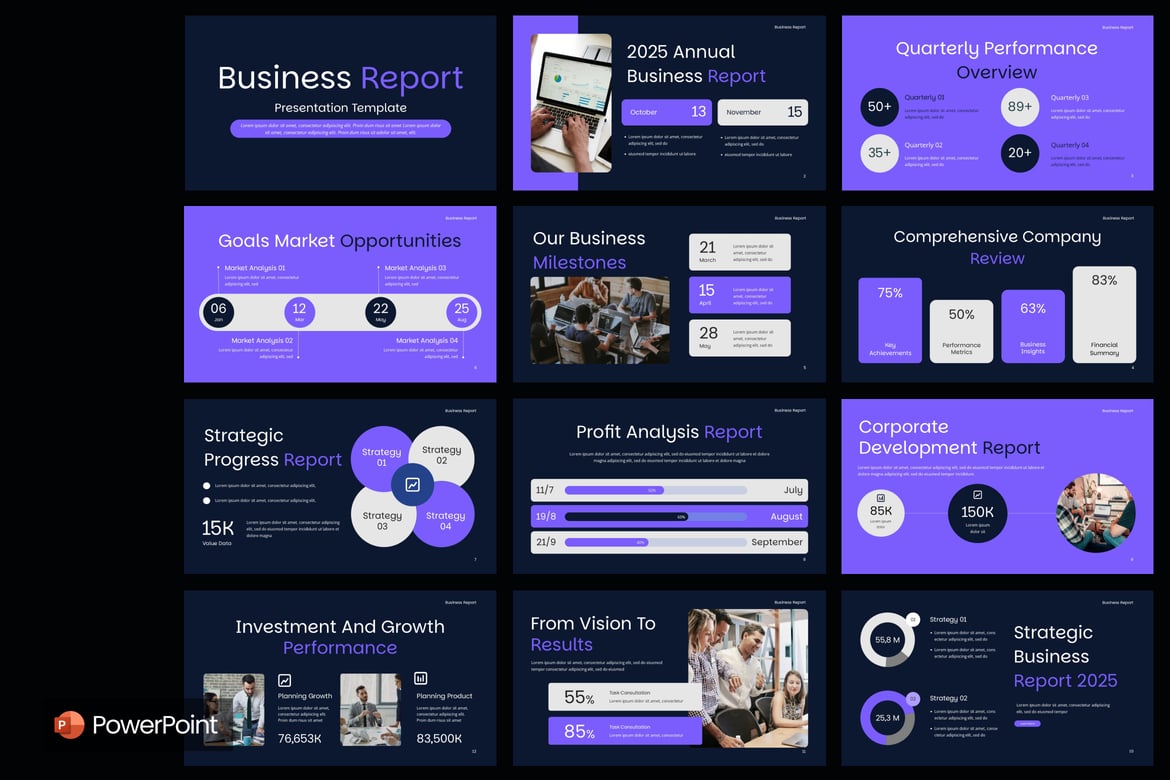 Template Presentasi Laporan Bisnis yang Profesional dan Modern
