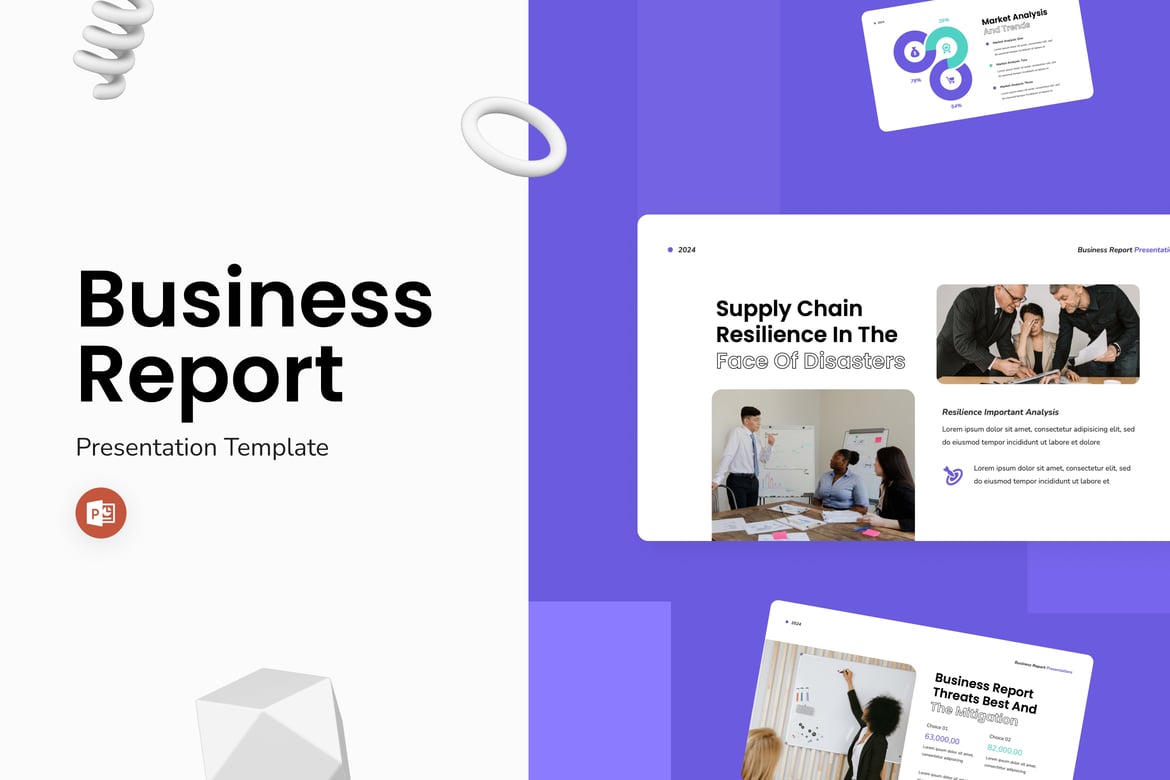 Template Presentasi PowerPoint Laporan Bisnis yang Menarik