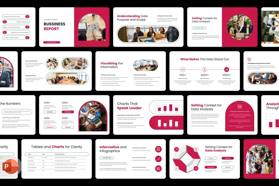 Template Presentasi PowerPoint Laporan Bisnis yang Modern dan Profesional