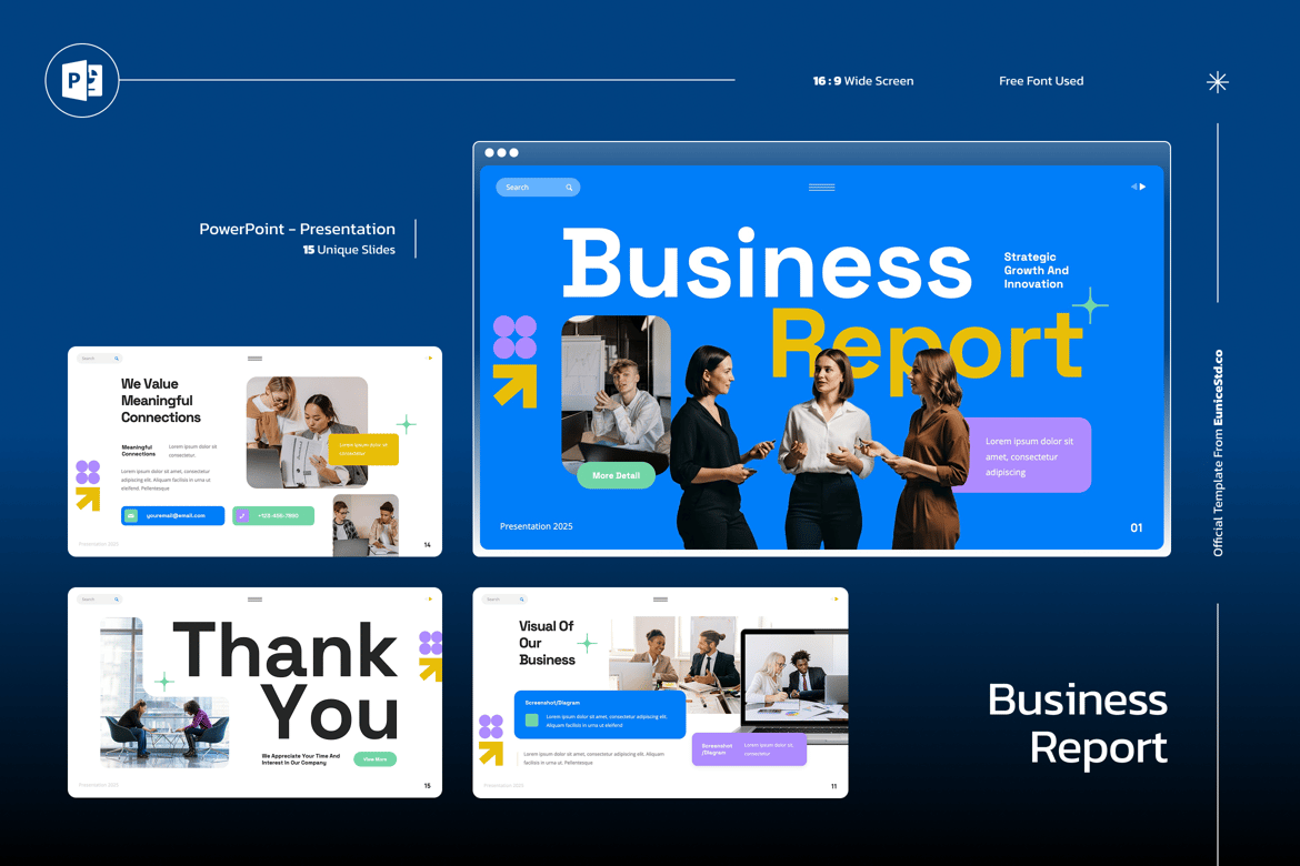 Template Powerpoint Laporan Bisnis Kreatif dan Profesional