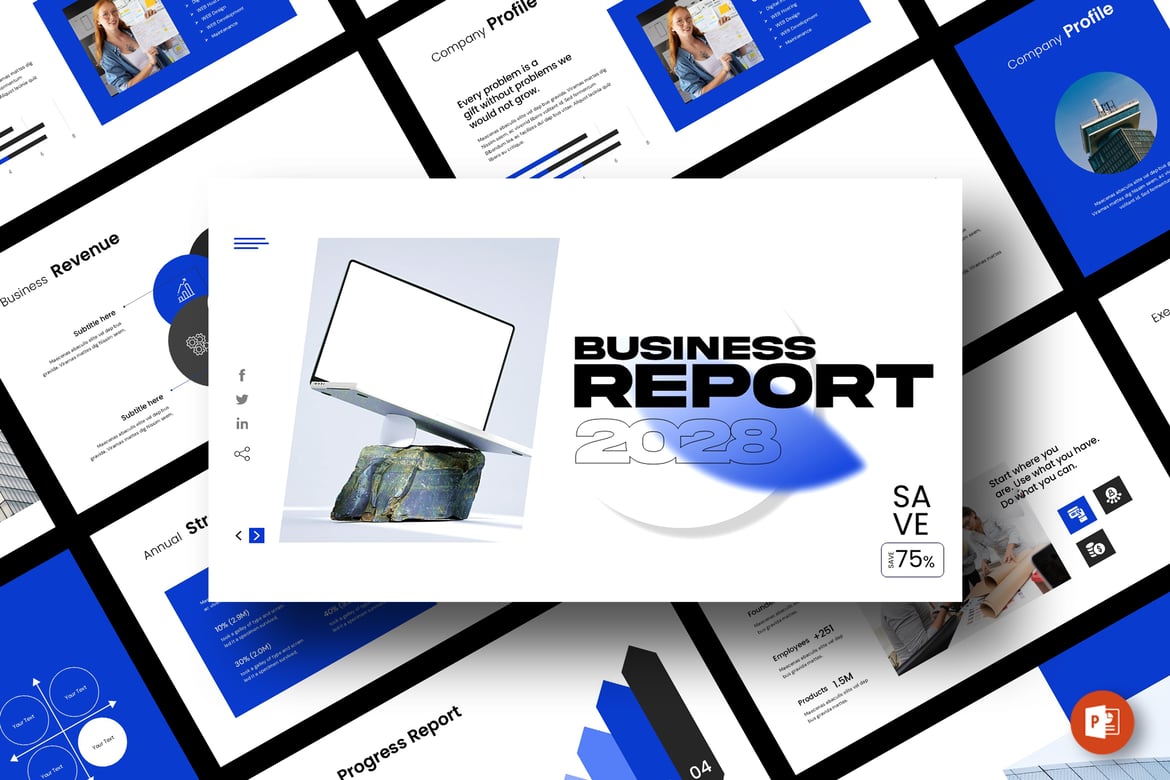 Template PowerPoint Laporan Bisnis yang Profesional dan Menarik