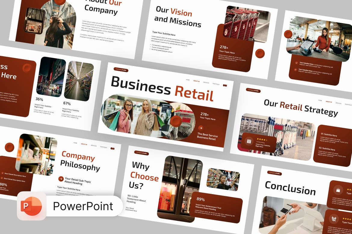 Template Presentasi Profil Ritel Bisnis yang Menarik