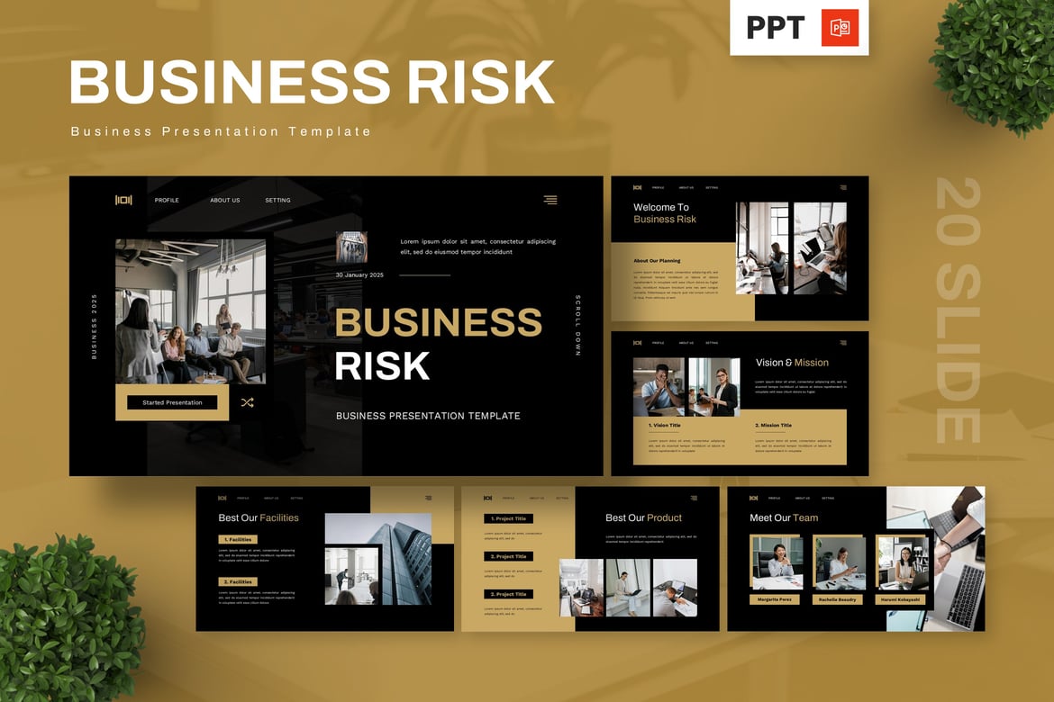 Template Powerpoint Bisnis untuk Mengelola Risiko dengan Efektif