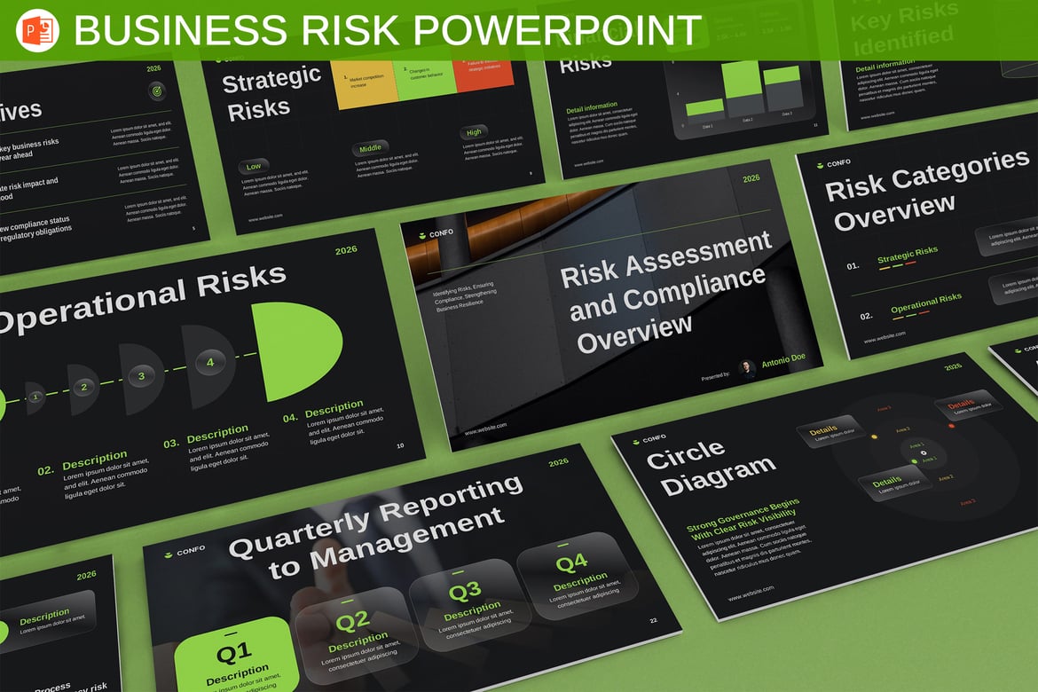Template PowerPoint Manajemen Risiko Bisnis yang Efektif