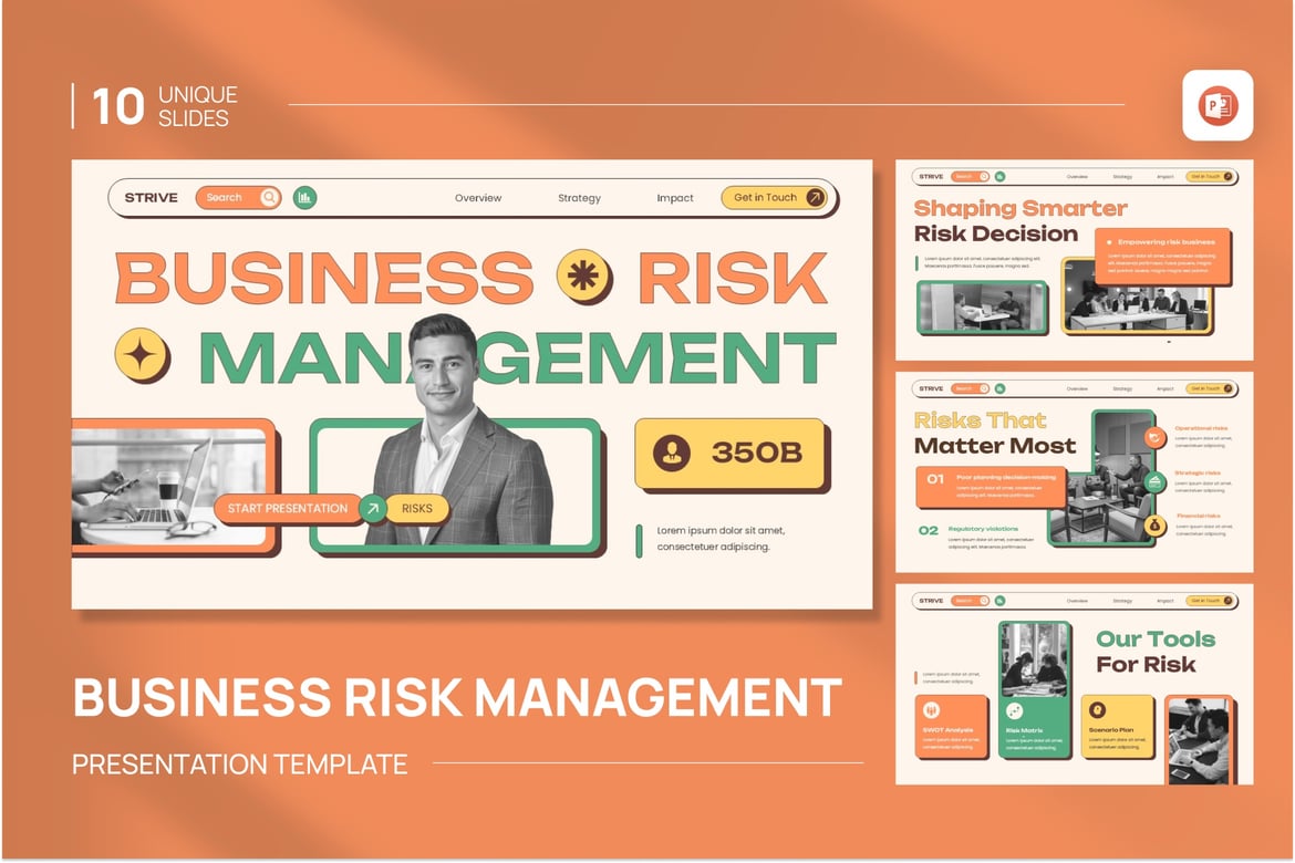 Template PowerPoint Manajemen Risiko Bisnis yang Menarik