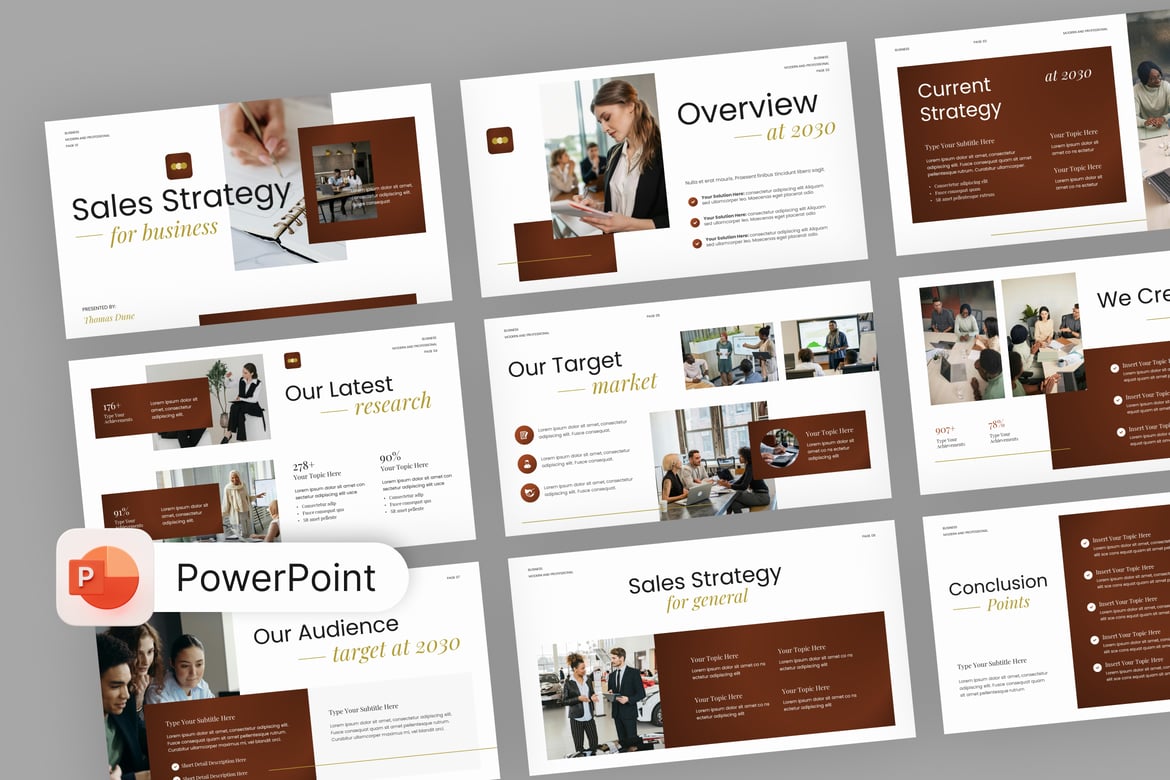 Template PowerPoint Strategi Penjualan Bisnis yang Efektif