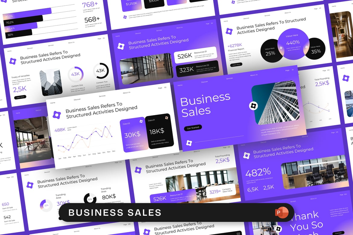 Template Presentasi PowerPoint Penjualan Bisnis yang Profesional