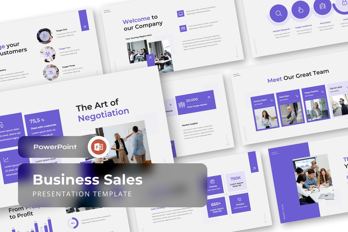 Template PowerPoint Presentasi Penjualan Bisnis yang Menarik