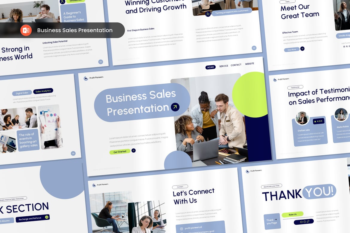 Template PowerPoint Presentasi Penjualan Bisnis yang Menarik