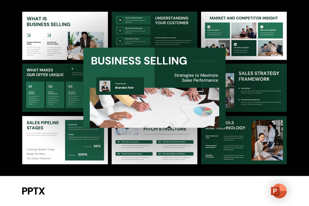 Template Presentasi Powerpoint untuk Strategi Penjualan Bisnis